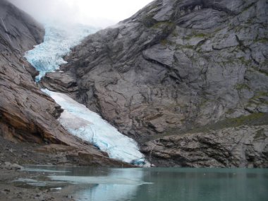 Briksdal Glacier, in the middle of a natural park, Norway.