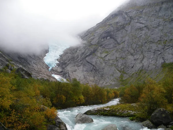 Briksdal Glacier Middle Natural Park Norway — Stock fotografie
