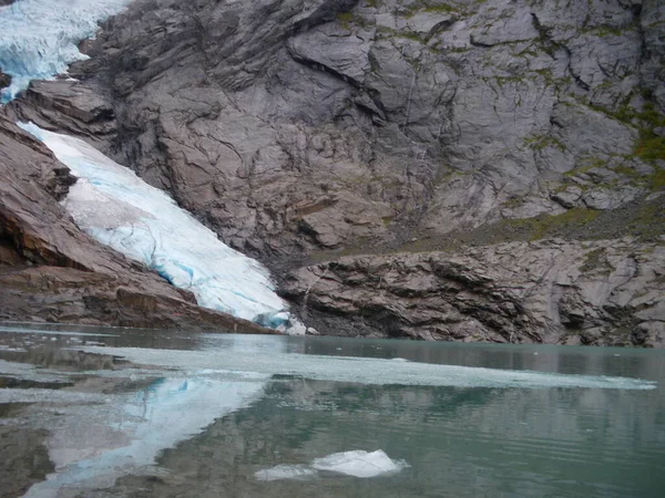 Briksdal Glacier Middle Natural Park Norway — Stok fotoğraf