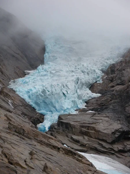 Ледник Бриксдаль Посреди Природного Парка Норвегия — стоковое фото
