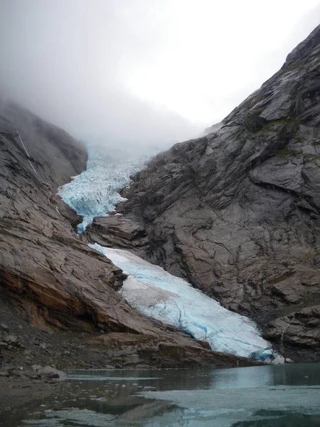 Briksdal Glacier Middle Natural Park Norway — ストック写真