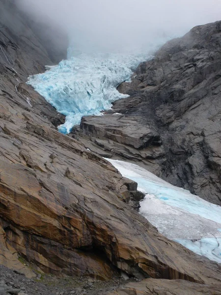 Briksdal Glacier Middle Natural Park Norway — Fotografia de Stock