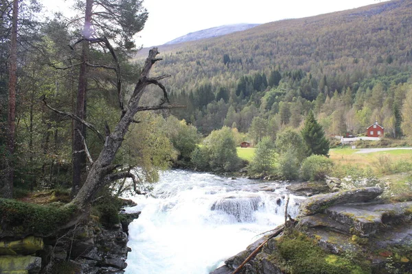 Tourism Norwegian Roads Waterfalls Fjords — Stok fotoğraf