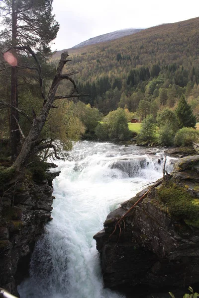 Tourism Norwegian Roads Waterfalls Fjords — Fotografia de Stock
