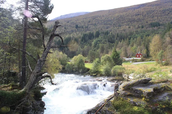 Tourism Norwegian Roads Waterfalls Fjords — Stock Fotó