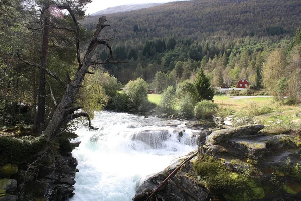 Tourism Norwegian Roads Waterfalls Fjords — Stock fotografie