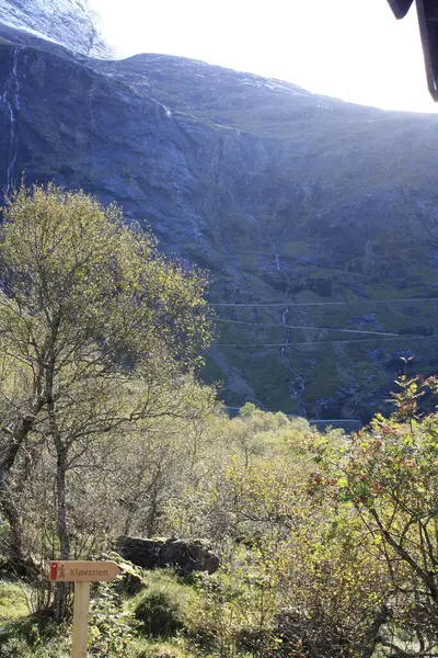Trollstigen Norwegian Road Valleys Waterfalls Fjords — Fotografia de Stock
