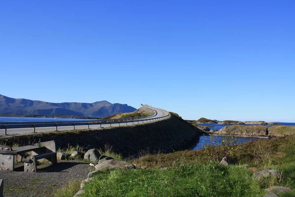 Атлантичний Океанський Шлях Розташований Норвегії Захопливою Дорогою — стокове фото