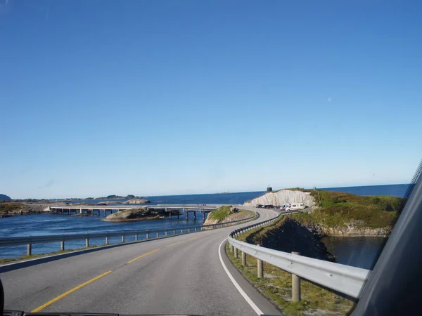 Atlantic Ocean Road Located Norway Spectacular Road — Foto Stock