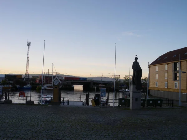 Trondheim, a city in central Norway, on the shores of a fjord.