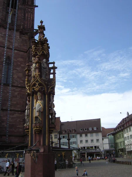 Freiburg Město Krásnou Středověkou Čtvrtí Uprostřed Černého Lesa Německo — Stock fotografie