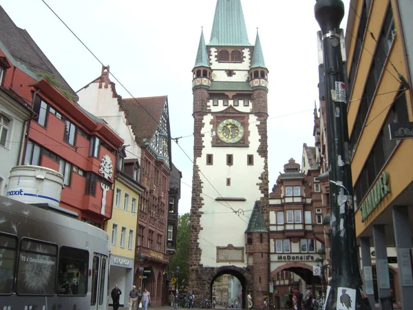 Freiburg Een Stad Met Een Prachtige Middeleeuwse Wijk Midden Het — Stockfoto