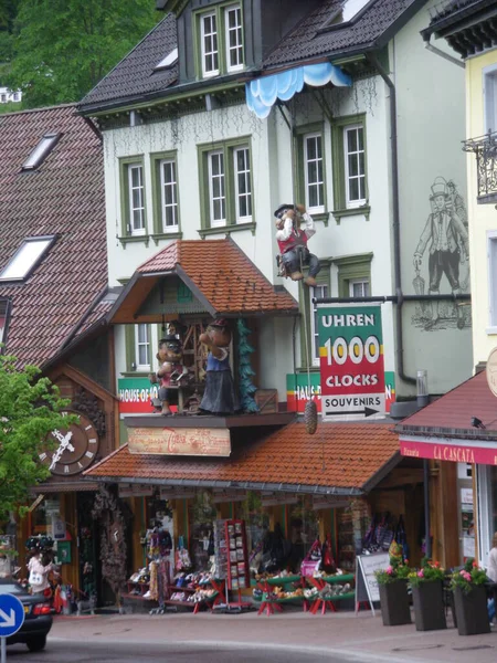 Triberg Staden Den Svarta Skogen Med Sina Gökur Och Vattenfall — Stockfoto