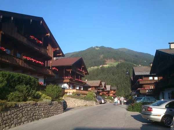 Alpbach Miasto Tyrolu Austria — Zdjęcie stockowe