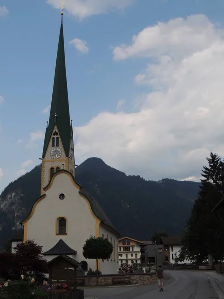 Ausztriai Tájak Kicsi Gyönyörű Falvakkal — Stock Fotó