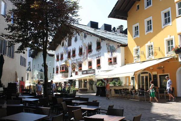 Kitzbuhel Miasto Austriackim Tyrolu — Zdjęcie stockowe