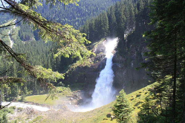 Krimml Falls Nejvyšší Vodopád Rakousku — Stock fotografie