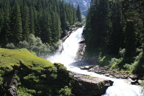 Krimml Falls Nejvyšší Vodopád Rakousku — Stock fotografie