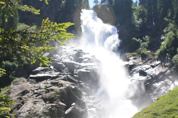 Водоспад Кріммл Найвищий Водоспад Австрії — стокове фото