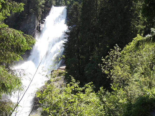 Водоспад Кріммл Найвищий Водоспад Австрії — стокове фото