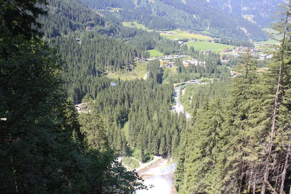 Caratas Krimml Nejvyšší Vodopád Rakousku — Stock fotografie