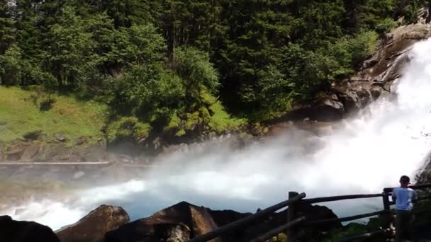 Caratas Krimml Maior Cachoeira Áustria — Vídeo de Stock