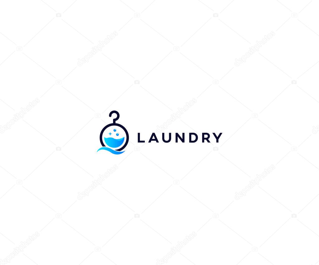 Laundry Logo Design vector Template