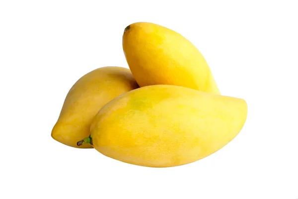 Nam Dok Mai Mango Isolato Sfondo Bianco Mango Giallo Maturo — Foto Stock