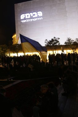 İsrail 26 / 02 / 2022: Rusya 'nın işgalini protesto eden Ukraynalılar İsrail' de yaşıyor.