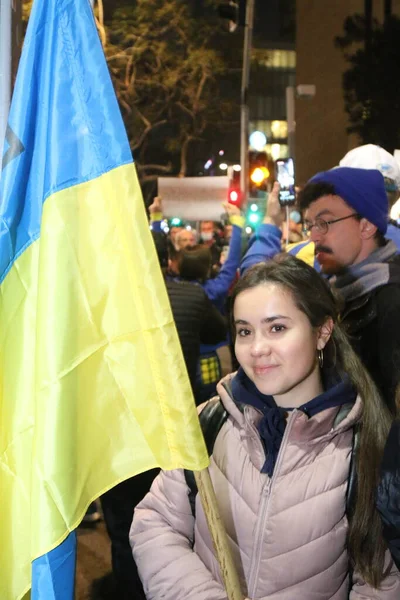 Israel 2022 Ukrainians Living Israel Protesting Russian Invasion — Free Stock Photo