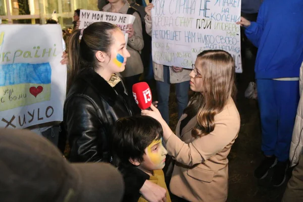 Israel 2022 Ukrainians Living Israel Protesting Russian Invasion — Free Stock Photo