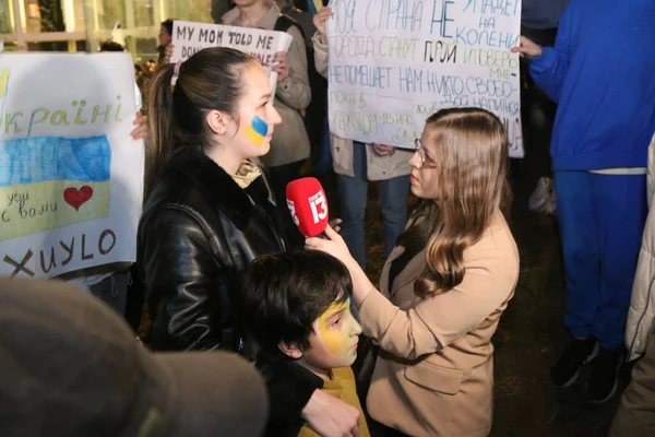 Srail 2022 Rusya Nın Işgalini Protesto Eden Ukraynalılar Srail Yaşıyor — Ücretsiz Stok Fotoğraf