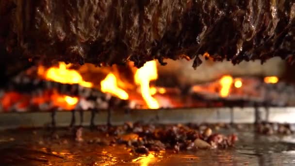 Resolutie Kebab Een Soort Kebab Turkse Keuken Gemaakt Van Geitenvlees — Stockvideo