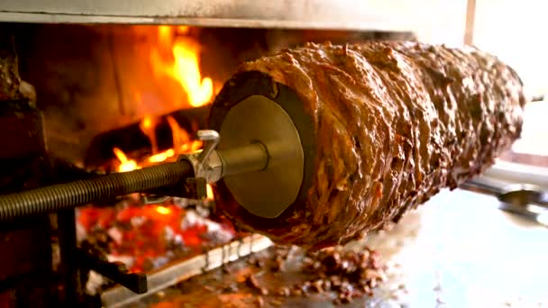 Resolution Kebab Kind Kebab Turkish Cuisine Which Made Goat Meat — Stock Video
