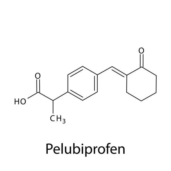 Estructura Molecular Del Pelubiprofeno Fórmula Química Esquelética Plana Medicamento Aine — Archivo Imágenes Vectoriales