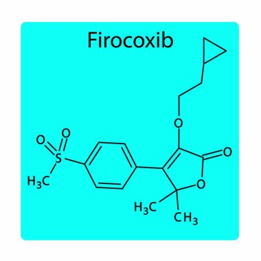 Fenilbutazon moleküler iskelet yapısı, ankilozan spondilit, romatoid artrit, gut, osteoartrit, ağrı, şişkinlik tedavisinde kullanılan NSAID ilacı. Vektör illüstrasyonu.