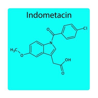 Fenilbutazon moleküler iskelet yapısı, ankilozan spondilit, romatoid artrit, gut, osteoartrit, ağrı, şişkinlik tedavisinde kullanılan NSAID ilacı. Vektör illüstrasyonu.