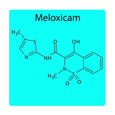 Fenilbutazon moleküler iskelet yapısı, ankilozan spondilit, romatoid artrit, gut, osteoartrit, ağrı, şişkinlik tedavisinde kullanılan NSAID ilacı. Vektör illüstrasyonu.