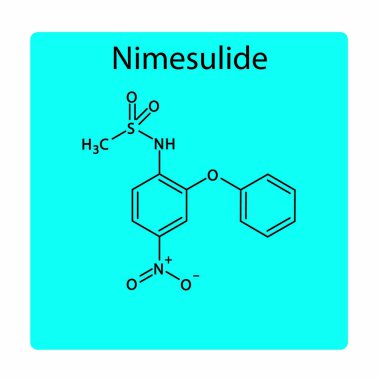 Fenilbutazon moleküler iskelet yapısı, ankilozan spondilit, romatoid artrit, gut, osteoartrit, ağrı, şişkinlik tedavisinde kullanılan NSAID ilacı. Vektör illüstrasyonu.
