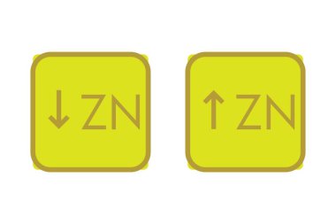 Hipozincaemia ve Hypozincaemia Zinc Zn fazlalığı ve açık elektrolit bozukluğu, sarı ok ikonu vektör çizimi