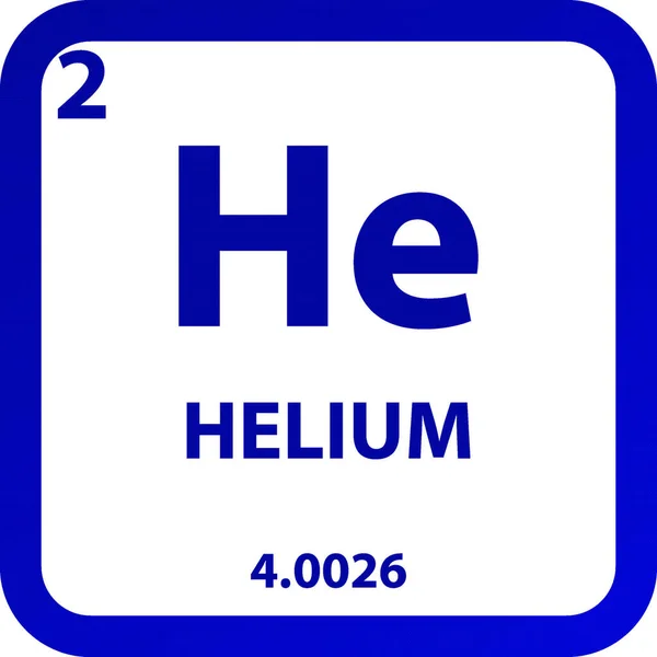 ヘリウム希ガス化学元素周期表 単純なフラット正方形のベクトル図 研究室 科学や化学クラスのためのモル質量と原子番号を持つ単純なクリーンスタイルのアイコン — ストックベクタ
