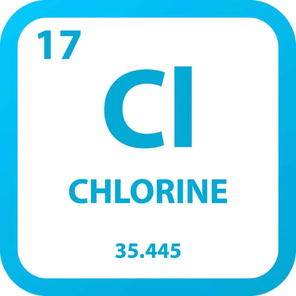 Chlor Halogen Chemical Element Periodensystem Einfache Flache Quadratische Vektordarstellung Einfaches — Stockvektor