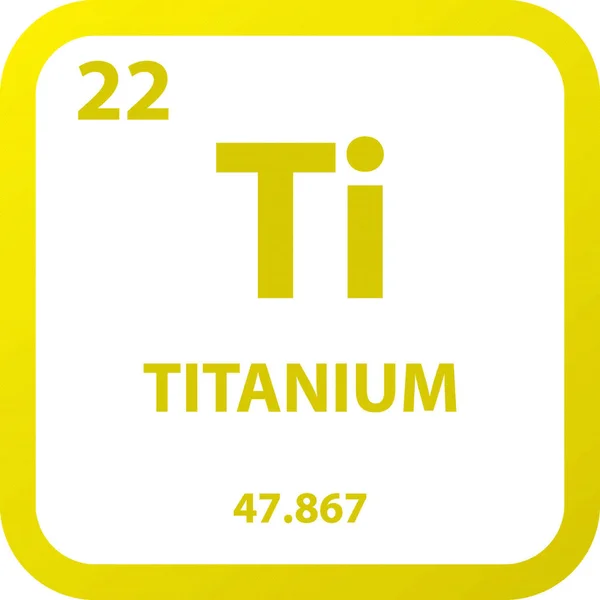 Titanyum Geçiş Metal Kimyasal Element Periyodik Tablosu Basit Düz Kare — Stok Vektör