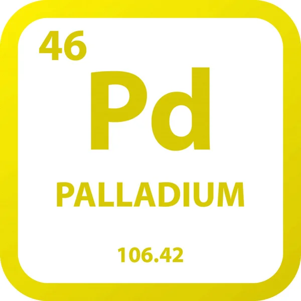 Palladium Metal Kimyasal Element Periyodik Tablosu Basit Düz Kare Vektör — Stok Vektör
