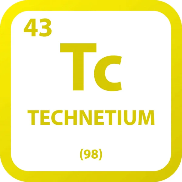 Tcテクネチウム遷移金属化学元素周期表 単純なフラット正方形のベクトル図 研究室 科学や化学クラスのためのモル質量と原子番号を持つ単純なクリーンスタイルのアイコン — ストックベクタ