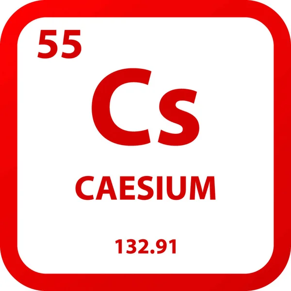 Csセシウムアルカリ金属化学元素周期表 単純なフラット正方形のベクトル図 研究室 科学や化学クラスのためのモル質量と原子番号を持つ単純なクリーンスタイルのアイコン — ストックベクタ