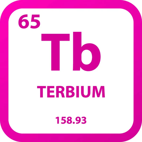 テルビウムランタン化物化学元素周期表 単純なフラット正方形のベクトル図 研究室 科学や化学クラスのためのモル質量と原子番号を持つ単純なクリーンスタイルのアイコン — ストックベクタ