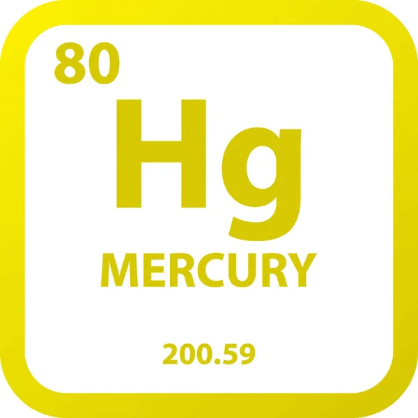 Mercury Transition Metal Χημικό Στοιχείο Περιοδικός Πίνακας Απλή Επίπεδη Πλατεία — Διανυσματικό Αρχείο