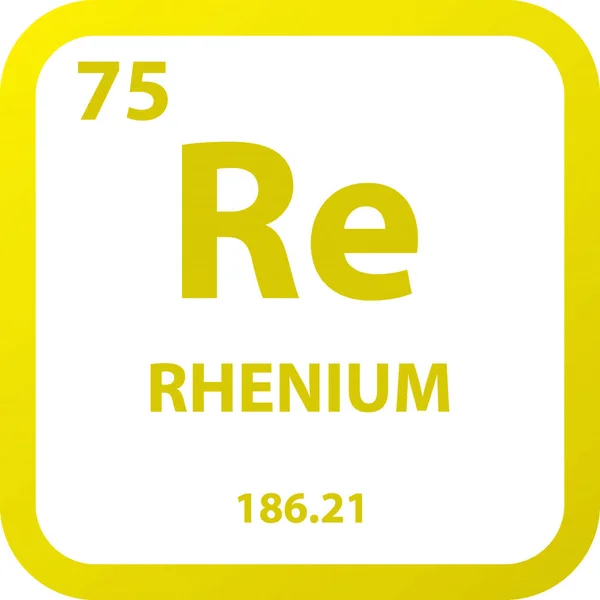 レニウム遷移金属化学元素周期表を再 単純なフラット正方形のベクトル図 研究室 科学や化学クラスのためのモル質量と原子番号を持つ単純なクリーンスタイルのアイコン — ストックベクタ