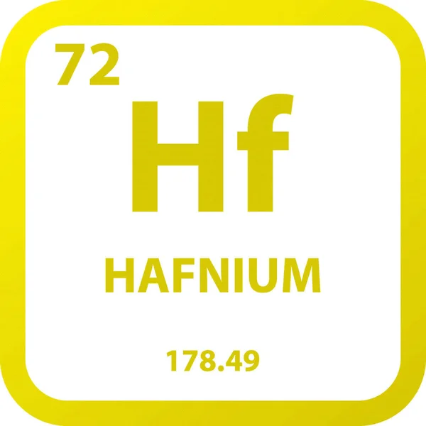 半ハフニウム遷移金属化学元素周期表 単純なフラット正方形のベクトル図 研究室 科学や化学クラスのためのモル質量と原子番号を持つ単純なクリーンスタイルのアイコン — ストックベクタ